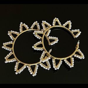 Beaded sun earrings